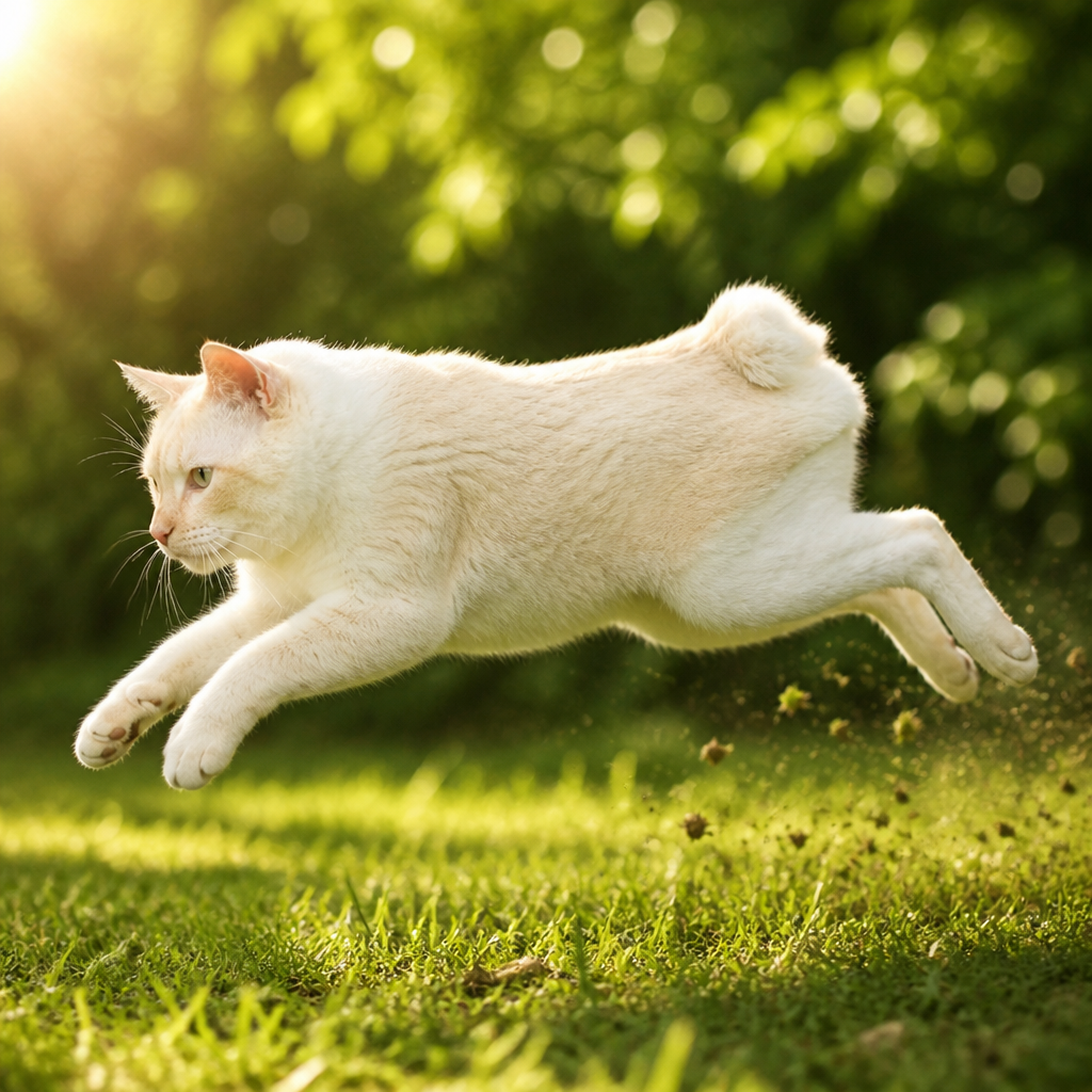 Nenem hopping through the grass